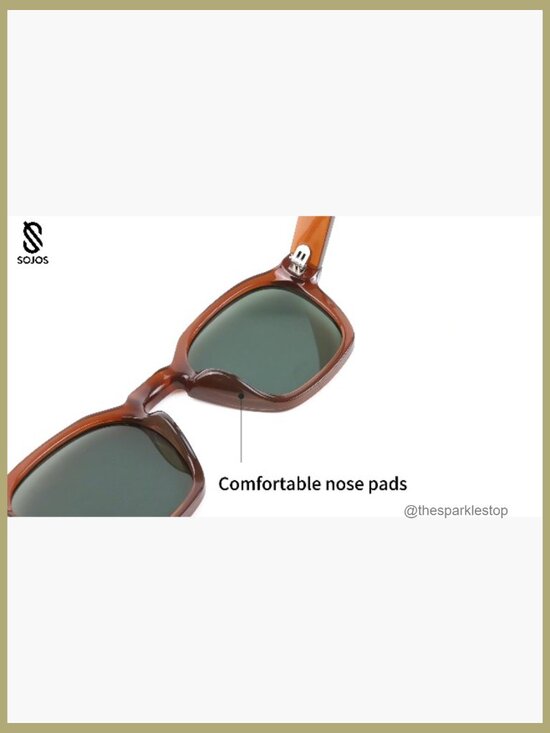 Vintage Retro Square Polarized Sunglasses UV400 Protection Microfiber Pouch